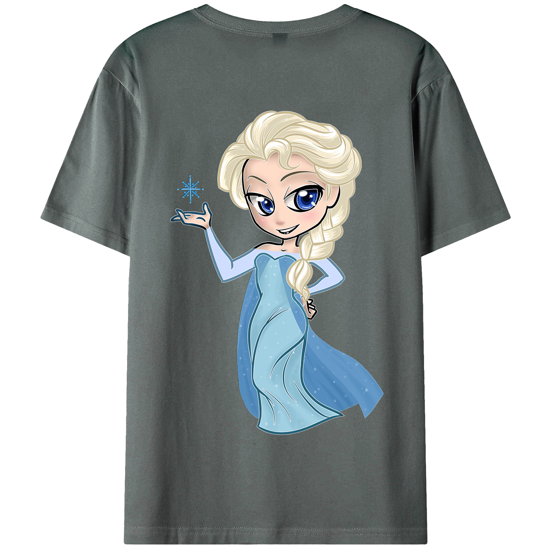（画像用） アナと雪の女王 アンナ エルサ Frozen Anna Elsa 綿100％半袖Tシャツ（背面プリント）